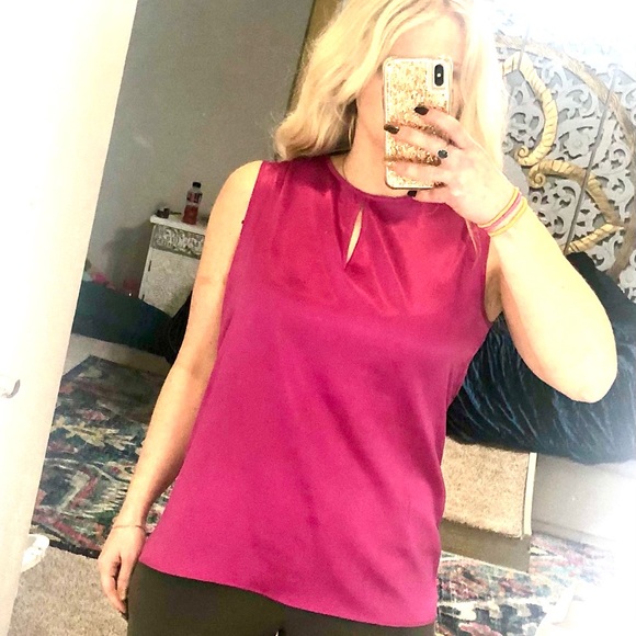 Kasper Hot Pink Silk Blouse- Medium - Picture 3 of 3